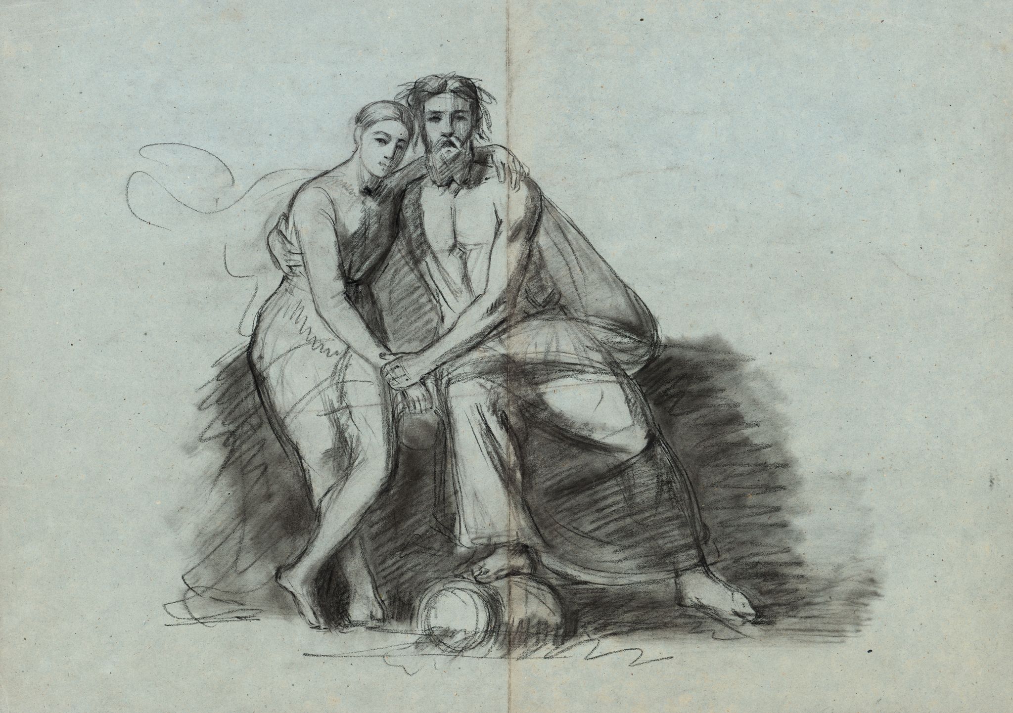 Bolesław Rusiecki preparatory drawing for Neris and Nemunas