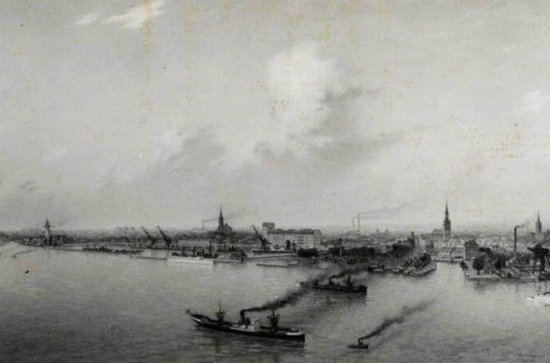 Zachowana reprodukcja obrazu Jonasa Buračasa Lietuvos vartai į jūras, 1938